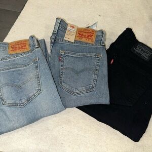 Levi's Light Blue and Black Denim Trio 511 and 512 31x30